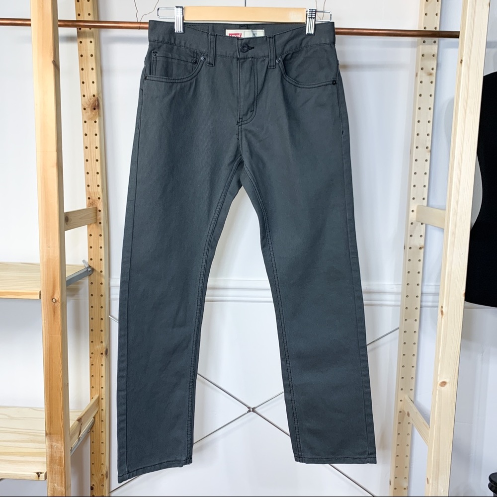 Boy's Levi 511 Slim Grey Pants with Ribbed Texture